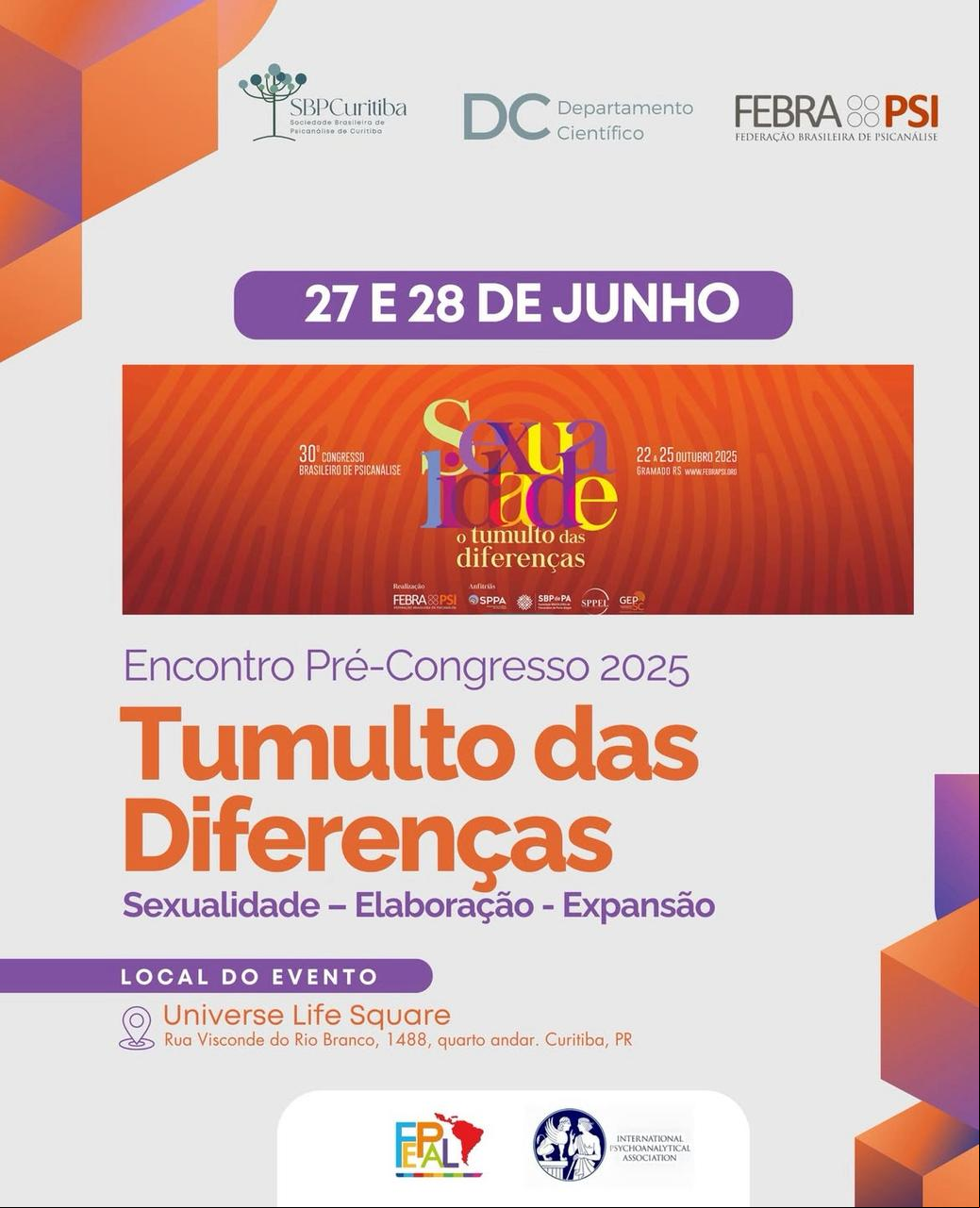 Evento preparatório em Curitiba será híbrido. Participe a distância. Veja a programação no site, clique aqui